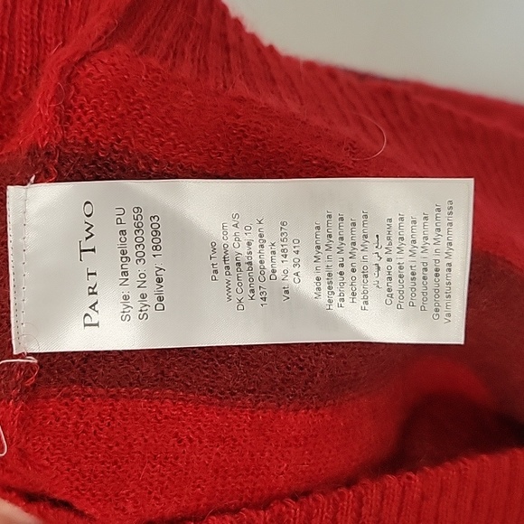 Part Two | Red on red striped sweater | Size medium - Picture 3 of 5